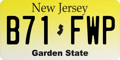 NJ license plate B71FWP