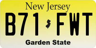 NJ license plate B71FWT