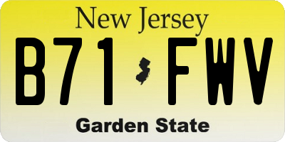 NJ license plate B71FWV