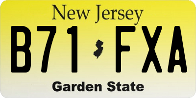 NJ license plate B71FXA