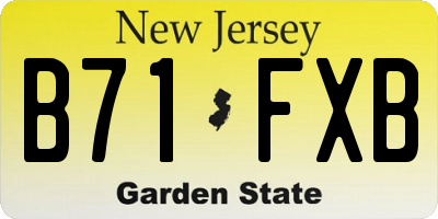 NJ license plate B71FXB