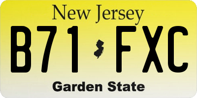 NJ license plate B71FXC