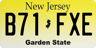 NJ license plate B71FXE
