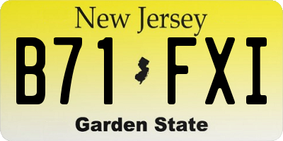 NJ license plate B71FXI