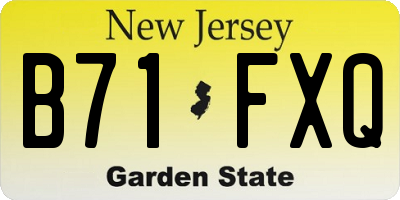 NJ license plate B71FXQ