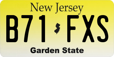 NJ license plate B71FXS