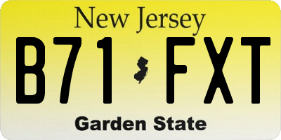 NJ license plate B71FXT