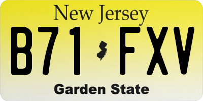 NJ license plate B71FXV