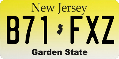 NJ license plate B71FXZ