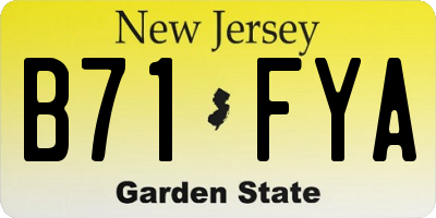 NJ license plate B71FYA