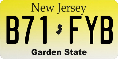 NJ license plate B71FYB