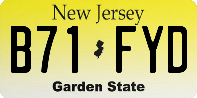 NJ license plate B71FYD