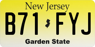NJ license plate B71FYJ