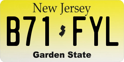 NJ license plate B71FYL