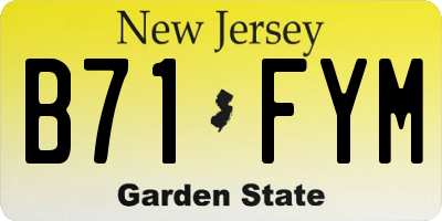 NJ license plate B71FYM