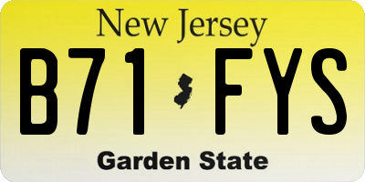 NJ license plate B71FYS