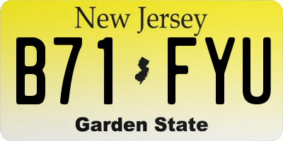 NJ license plate B71FYU