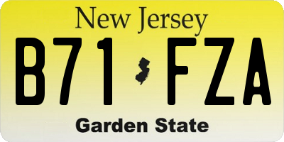 NJ license plate B71FZA