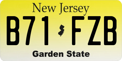 NJ license plate B71FZB