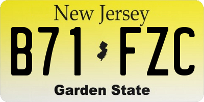 NJ license plate B71FZC