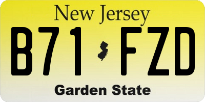 NJ license plate B71FZD