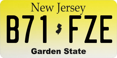 NJ license plate B71FZE