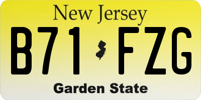 NJ license plate B71FZG