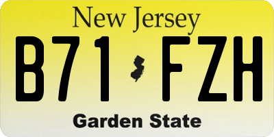 NJ license plate B71FZH