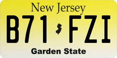 NJ license plate B71FZI