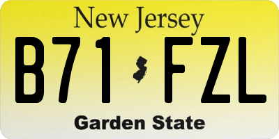 NJ license plate B71FZL