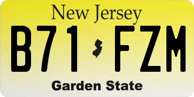 NJ license plate B71FZM