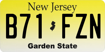 NJ license plate B71FZN