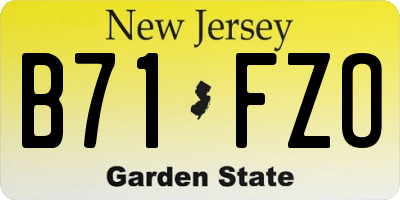 NJ license plate B71FZO