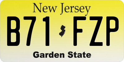 NJ license plate B71FZP