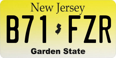NJ license plate B71FZR