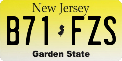 NJ license plate B71FZS