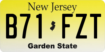 NJ license plate B71FZT