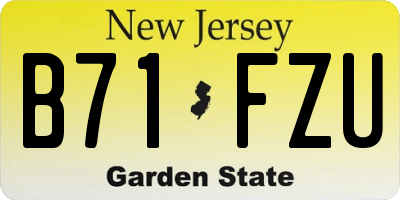 NJ license plate B71FZU