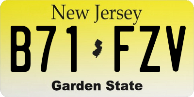 NJ license plate B71FZV