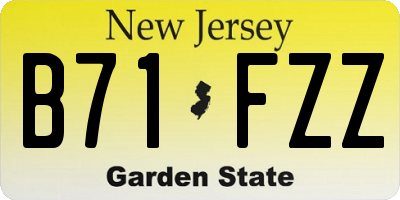 NJ license plate B71FZZ