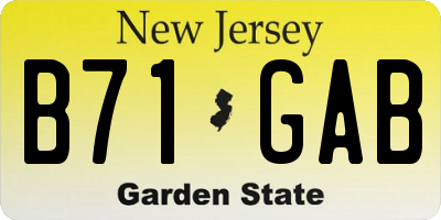 NJ license plate B71GAB