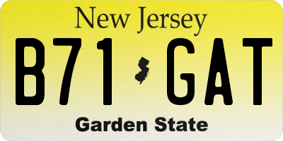 NJ license plate B71GAT
