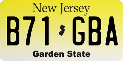 NJ license plate B71GBA