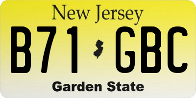 NJ license plate B71GBC