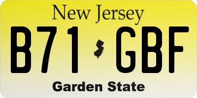 NJ license plate B71GBF