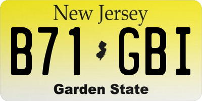 NJ license plate B71GBI
