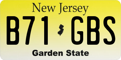NJ license plate B71GBS