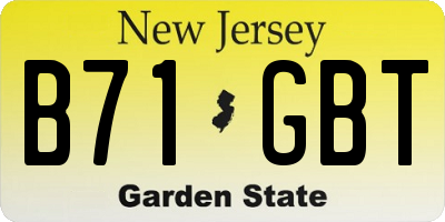 NJ license plate B71GBT