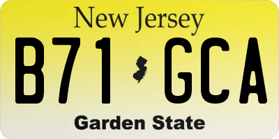 NJ license plate B71GCA