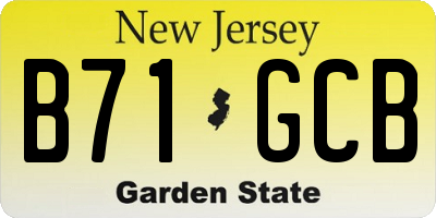 NJ license plate B71GCB